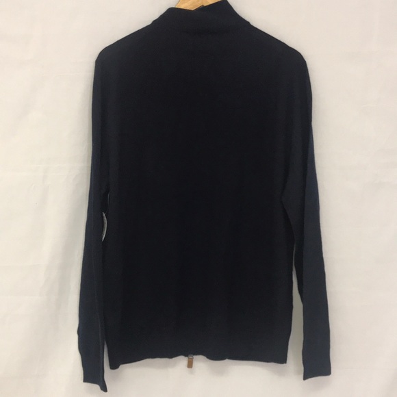NWT Men's Italian Merino Wool Zip Down Sweater E4 - Picture 2 of 4